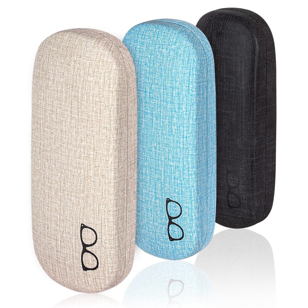 7785 3-Pack Hard Shell Eyeglasses Case Large Reading Glasses Hard Case